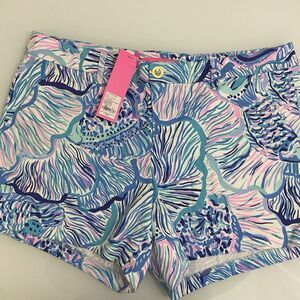NWT Lilly Pulitzer Callahan Stretch Short Bermuda Blue Fishful Thinking Size 8